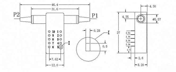 1x1 Opto-Mechanical Bidi Optical Switch Dimension