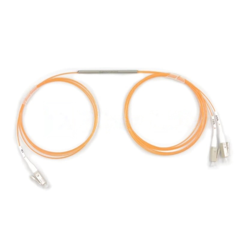 1x2-1310nm-Single-Window-Multimode-FBT-Coupler-Splitter-With-Steel-Tube 1x2 1310nm Single Window Multimode FBT Coupler Splitter With Steel Tube
