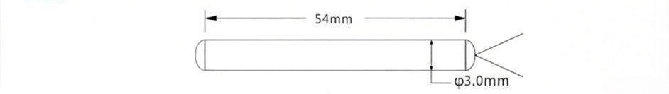 1x2 1550nm PM FBT Splitter With Steel Tube, Slow Axis Working 2 1x2 1550nm PM FBT Splitter With Steel Tube Dimension Figure