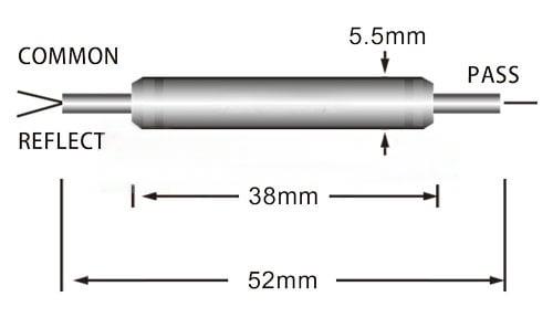 1x2 CWDM Single Channel 20nm Channel Spacing 2 1x2 CWDM Single Channel 20nm Channel Spacing Dimension Drawing