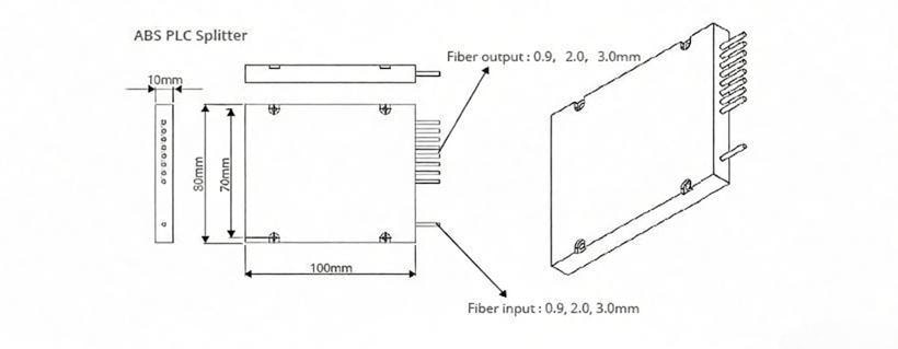 1×2, 1×4, 1×8 Singlemode ABS Box PLC Splitter