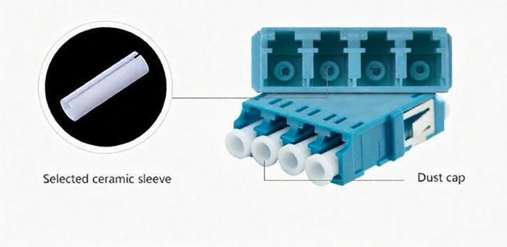 LC/UPC Female to LC/UPC Female Quad SingleMode Plastic Fiber Optic Adapter/Coupler with Flange 3 LC/UPC to LC/UPC Quad Singlemode/Multimode Plastic Fiber Optic Adapter/Coupler with Flange-2