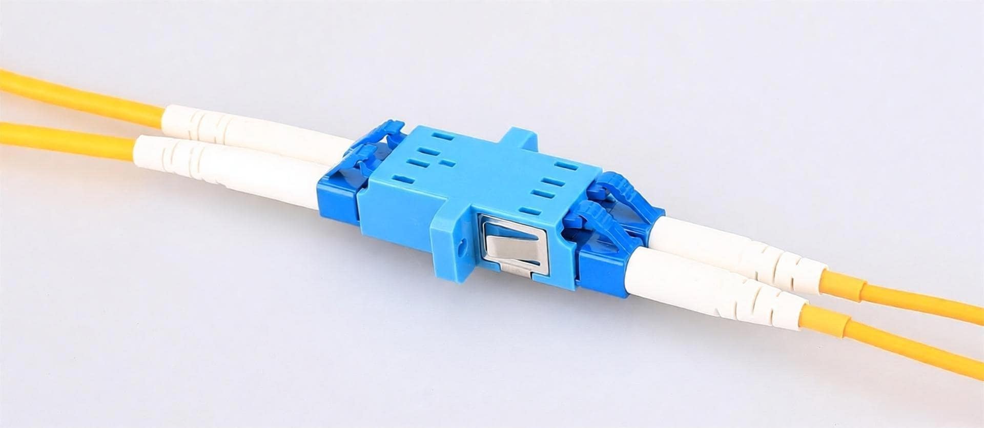 LC/UPC Female to LC/UPC Female Duplex Singlemode Plastic Fiber Optic Adapter/Coupler with Flange 2 Duplex LC To LC Fiber Optic Adapter Coupler With Flange, IL≤0.2dB, Simplify Your Connections