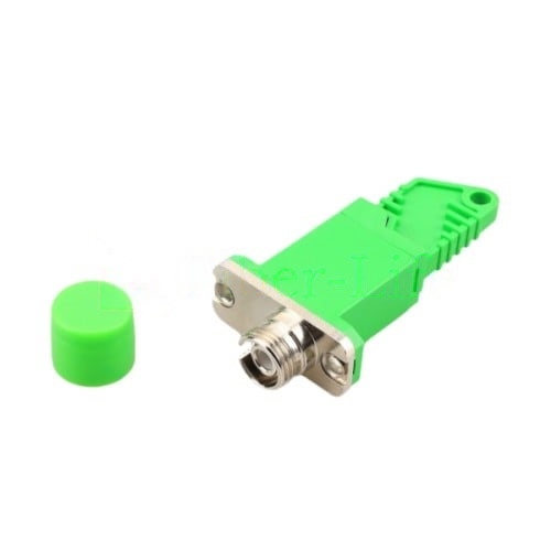 E2000-APC-Female-To-FC-APC-Female-Simplex-Singlemode-Hybrid-Fiber-Optic-Adapter-With-Flange-2