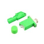E2000-APC-Female-To-FC-APC-Female-Simplex-Singlemode-Hybrid-Fiber-Optic-Adapter-With-Flange