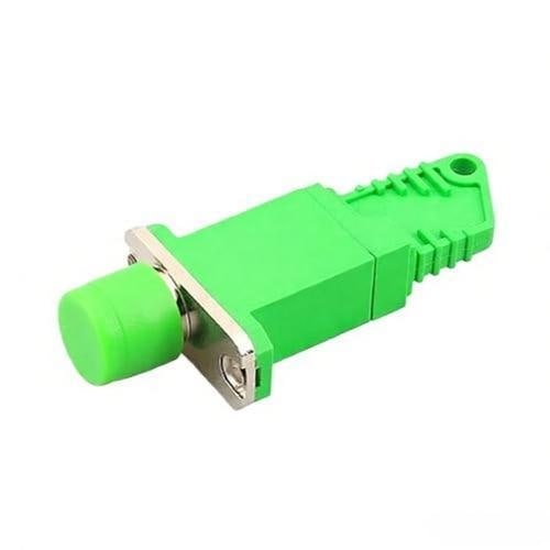 E2000-APC-Female-To-FC-APC-Female-Simplex-Singlemode-Hybrid-Fiber-Optic-Adapter-With-Flange E2000 APC Female To FC APC Female Simplex Singlemode Hybrid Fiber Optic Adapter With Flange