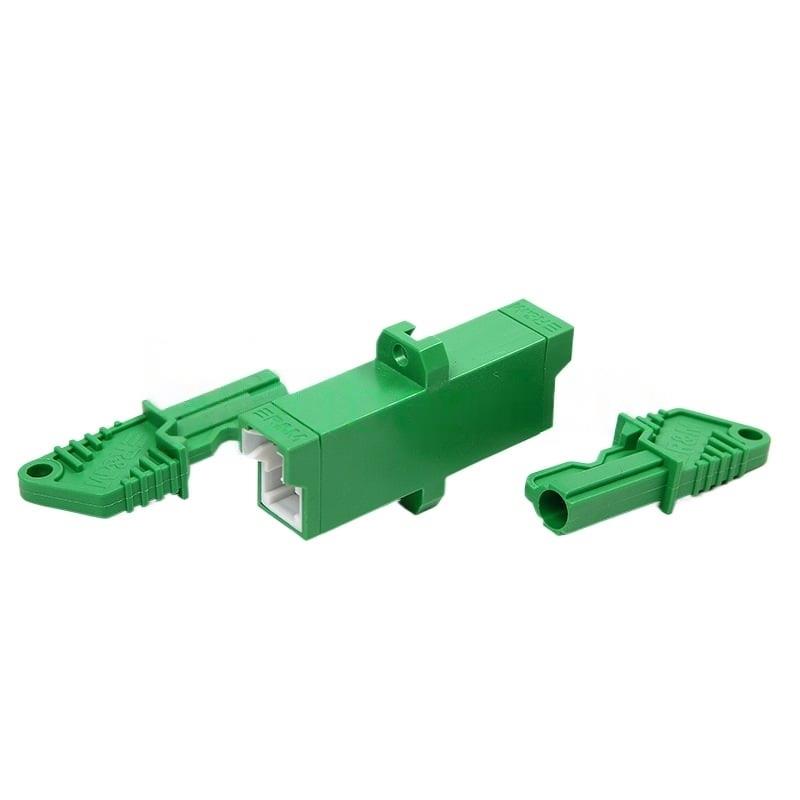 E2000LSHAPC-to-E2000LSHAPC-Simplex-OS2-Single-Mode-Plastic-Fiber-Optic-AdapterCoupler-with-Flange-2