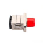 FC-UPC-Female-to-SC-UPC-Female-Hybrid-Simplex-Metal-Fiber-Optic-Adapter-With-Flange