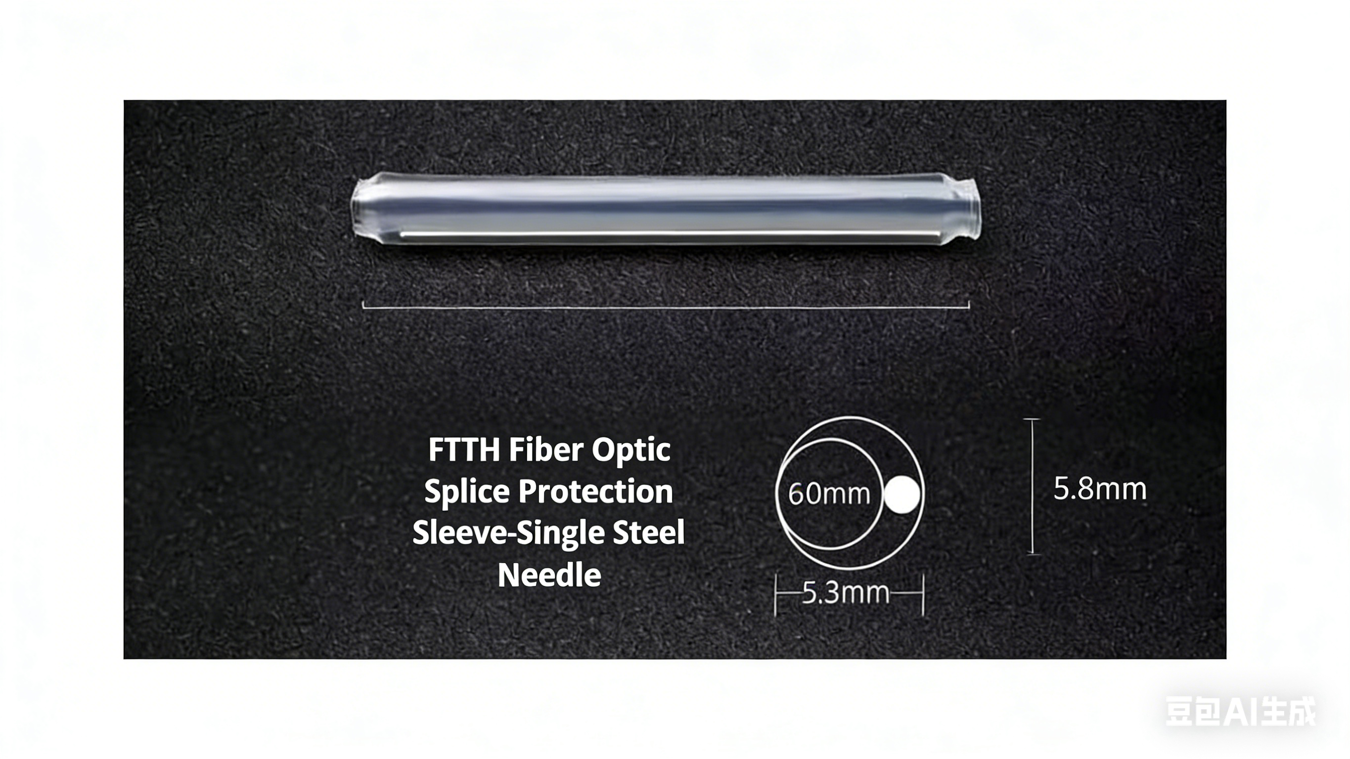 FTTH Fiber Optic Splice Protection Sleeve-Single Steel Needle, 50pcs/pkg 4 FTTH Fiber Optic Splice Protection Sleeve-Single Steel Needle Dimension