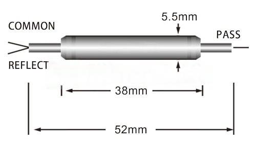Pass 1310nm Reflect 1550nm FWDM Filter Wavelength Division Multiplexer 2 FWDM Filter Wavelength Division Multiplexer Dimension Drawing