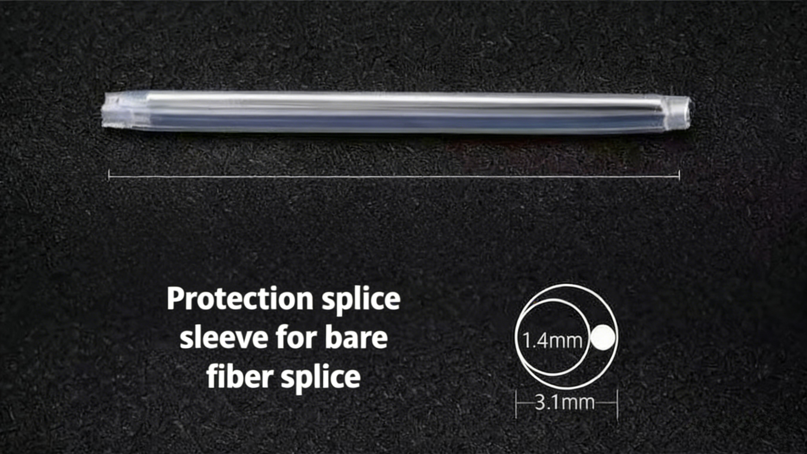 Fiber Optic Splice Protection Sleeve For Bare Fiber Fusion Splice, 100pcs/pkg 4 Fiber Splice Protection Sleeve For Bare Fiber Dimension