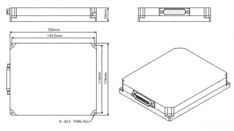 Customized High Power Compact Fiber Amplifier Mini Module, 30dBm Output 8 High Power Compact Fiber Amplifier Mini Module, 30dBm Output Mechanical Dimensions