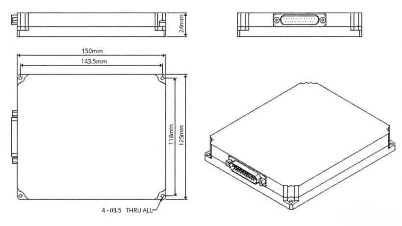 Customized High Power PM Fiber Amplifier Polarization Maintaining EDFA Fiber Amplifier, 33dBm Output 8 High Power Polarization Maintaining EDFA Fiber Amplifier Mechanical Dimensions