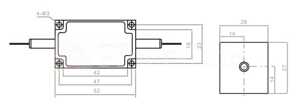 High power Polarization Insensitive Optical Isolator Package Dimension