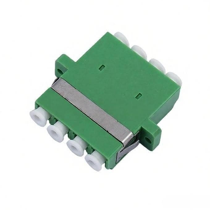 LC-APC-Female-to-LC-APC-Female-Quad-SingleMode-Plastic-Fiber-Optic-Adapter-Coupler-with-Flange LC APC Female to LC APC Female Quad SingleMode Plastic Fiber Optic Adapter Coupler with Flange