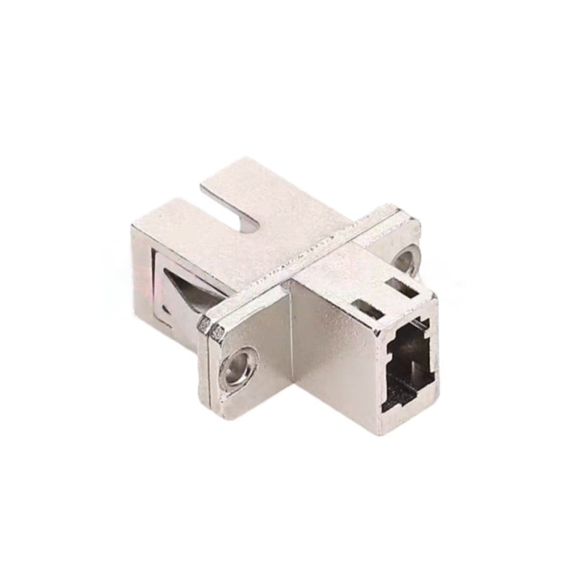 LC-UPC-Female-To-SC-UPC-Female-Hybrid-Simplex-Metal-Fiber-Optic-Adapter-With-Flange-5