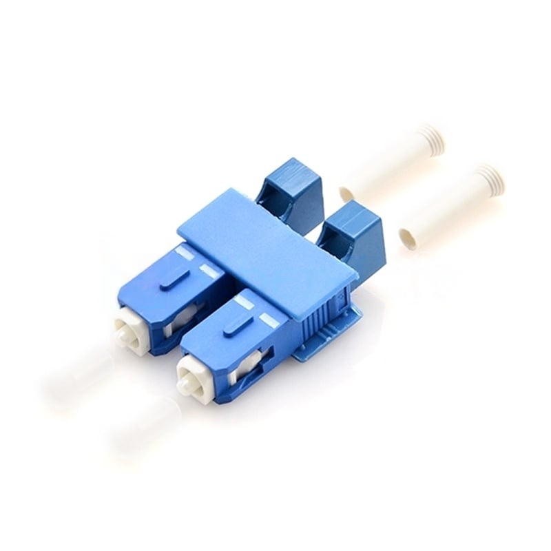 LCUPC-Female-to-SCUPC-Male-Hybrid-Duplex-SinglemodeMultimode-Plastic-Fiber-Optic-AdapterCoupler-without-Flange-2