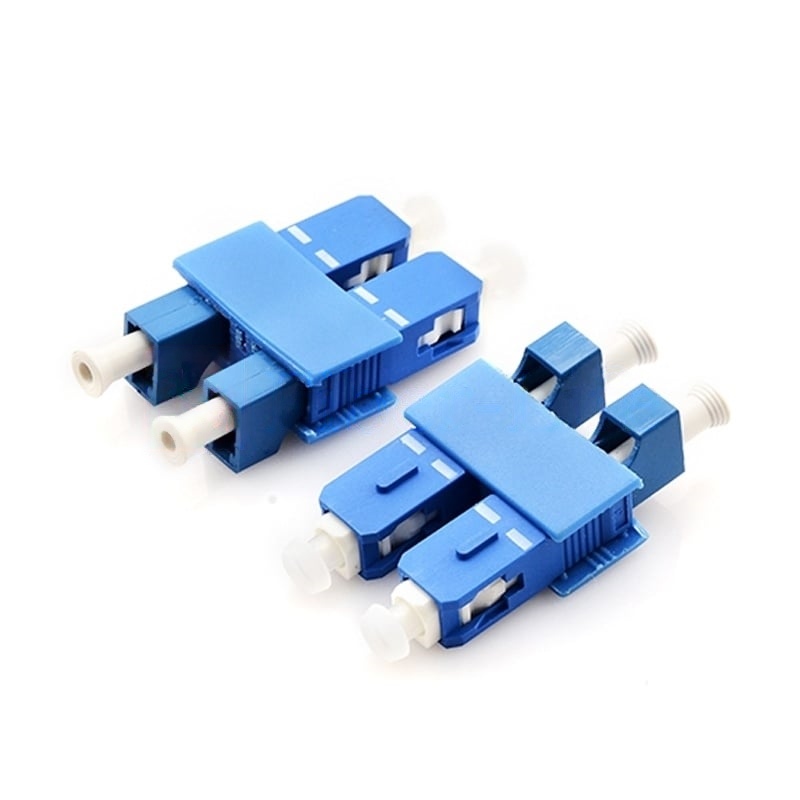 LCUPC-Female-to-SCUPC-Male-Hybrid-Duplex-SinglemodeMultimode-Plastic-Fiber-Optic-AdapterCoupler-without-Flange-3