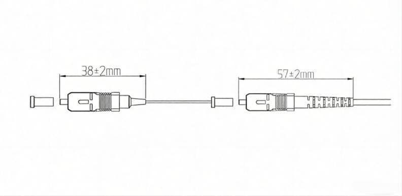 SM/MM SC/APC/UPC Connector, 0.9/2.0/3.0mm Boot Size Optional 2 SC Connector 0.9mm Boot Size And 3.0 Boot Size Structure Chart