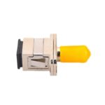 ST-UPC-Female-To-SC-UPC-Female-Hybrid-Simplex-Metal-Fiber-Optic-Adapter-With-Flange