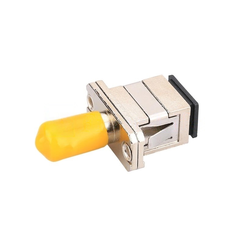 ST-UPC-Female-To-SC-UPC-Female-Hybrid-Simplex-Metal-Fiber-Optic-Adapter-With-Flange-3