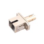 ST-UPC-Female-To-SC-UPC-Female-Hybrid-Simplex-Metal-Fiber-Optic-Adapter-With-Flange