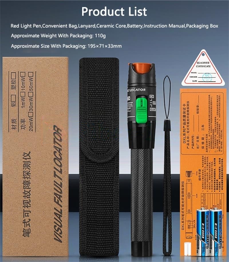 1-60km Visual Fault Locator Fiber Optic Laser Tester Fiber Optic Red Light Pen, 1/10/20/30/50/60/80MW 12 1-60km Visual Fault Locator Fiber Optic Laser Tester Fiber Optic Red Light Pen, 1/10/20/30/50/60/80MW-5