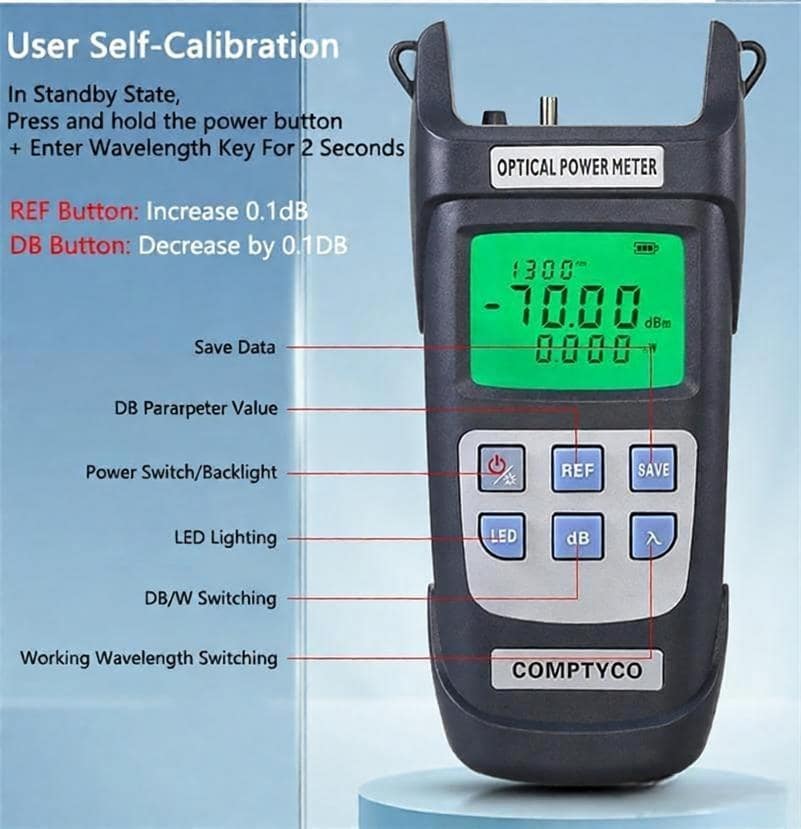 Handheld Optical Power Meter AUA-Y710A/Y510A Fiber Optic Attenuation Tester Optical Meter, -70~10dBm/-50~26dbm 10 e603d638bfb85a4ffd7682f98dc962f